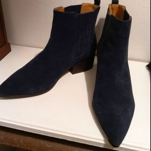 ellos Navy Heeled Boots EUC